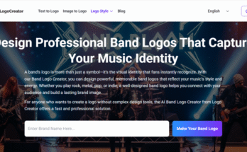 Interface of Band Logo Creator in LogoCreator