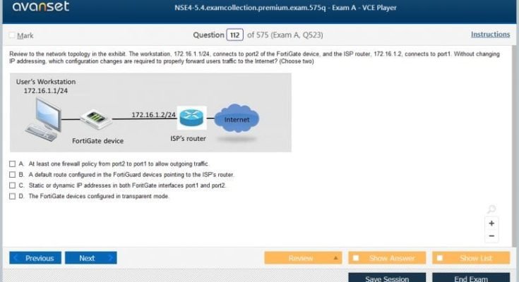 Fortinet NSE 4 Exam